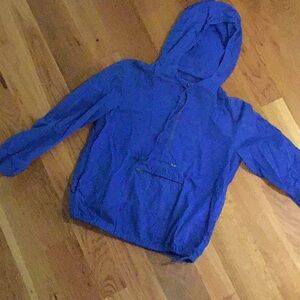 Pull over J Crew electric blue jacket w/ hood pockets, women’s sizesmall